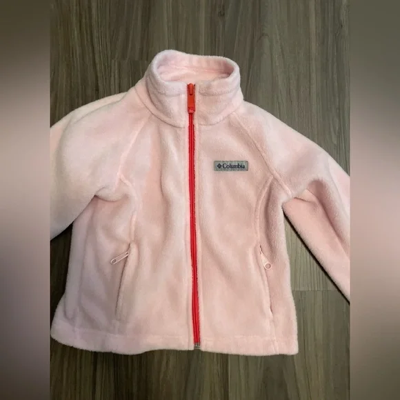Columbia Pink Fleece Jacket girls size XXS 4/5 - Picture 3 of 6